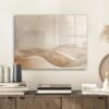 Unyqoos® Moderne glazen wanddecoratie met beige heuvelpatroon voor woonkamer 40 x 30 cm