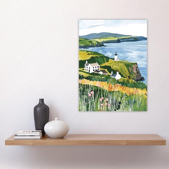 Unyqoos® Grote Schotse Vuurtoren Kunstposter voor Woonkamer op Luxe Papier