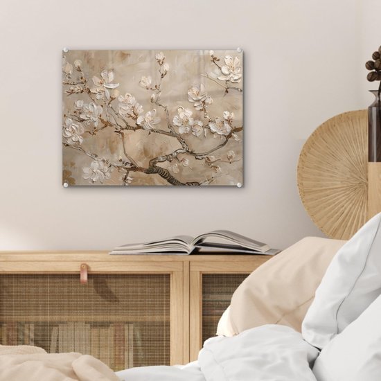 Unyqoos® Moderne bloemen wanddecoratie op voor elke kamer 40 x 30 cm
