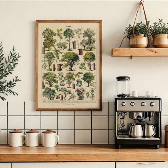 550x550-44692.jpg Unyqoos® Vintage Poster met Diverse Boomsoorten op Hoogwaardig Papier in A2 Formaat