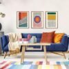 Unyqoos® Stijlvolle 3-delige kunstset in boho stijl voor woonkamer en slaapkamer
