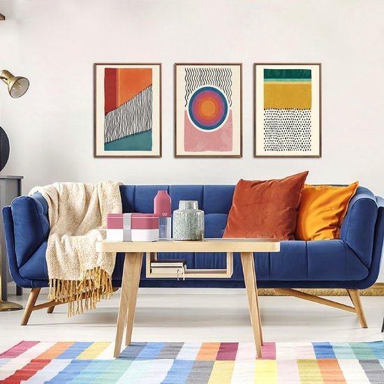 Unyqoos® Stijlvolle 3-delige kunstset in boho stijl voor woonkamer en slaapkamer