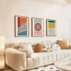 Unyqoos® Stijlvolle 3-delige kunstset in boho stijl voor woonkamer en slaapkamer