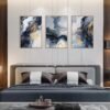550x550-44708.jpg Unyqoos® Abstracte kunstset met blauwe en gouden tinten voor moderne wanddecoratie