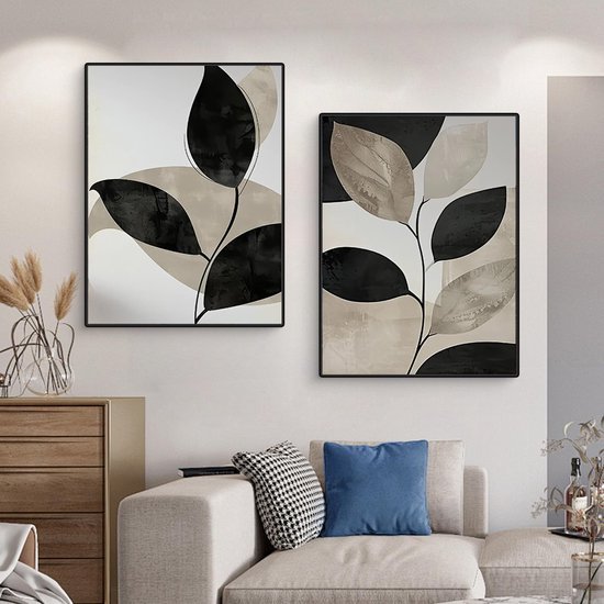 550x550-44713.jpg Unyqoos® Set van twee abstracte zwart-wit wandposters voor stijlvolle inrichting