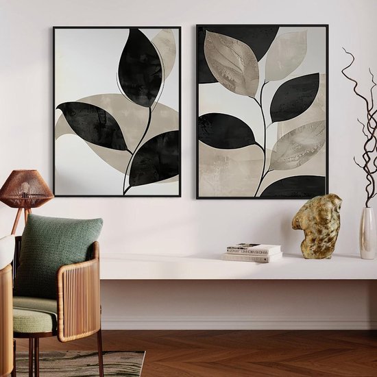 550x550-44716.jpg Unyqoos® Set van twee abstracte zwart-wit wandposters voor stijlvolle inrichting
