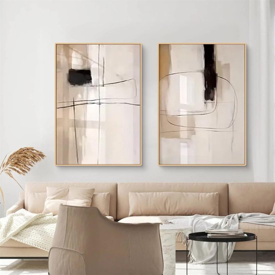 Unyqoos® Set van drie moderne abstracte kunstposters voor stijlvolle wanddecoratie
