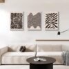 550x550-44737.jpg Unyqoos® Set van drie abstracte zwart-wit canvasmuurkunst met houten lijst voor interieurdecoratie