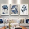 Unyqoos® Set van 3 Blauwe Posters met Scandinavisch Design voor Moderne Interieurs