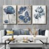 Unyqoos® Set van 3 Blauwe Posters met Scandinavisch Design voor Moderne Interieurs
