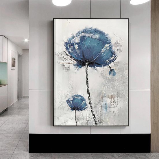 Unyqoos® Set van 3 Blauwe Posters met Scandinavisch Design voor Moderne Interieurs