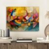 Unyqoos® Kleurrijke moderne glazen wanddecoratie voor elke kamer in huis