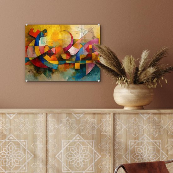 Unyqoos® Kleurrijke moderne glazen wanddecoratie voor elke kamer in huis