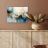 Unyqoos® Moderne wanddecoratie in goud en blauw voor elke ruimte 40 x 30 cm