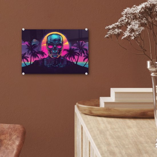 Unyqoos® Esthetisch wanddecoratie met palmen en zonsondergang voor elke kamer