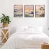 550x550-44839.jpg Unyqoos® Set van drie aquarel canvasprints in boho stijl met zonsondergang en bloemen