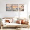 550x550-44840.jpg Unyqoos® Set van drie aquarel canvasprints in boho stijl met zonsondergang en bloemen