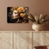 Unyqoos® Kleurrijke glazen wanddecoratie met bloemenportret voor elke kamer