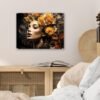 Unyqoos® Kleurrijke glazen wanddecoratie met bloemenportret voor elke kamer