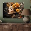 Unyqoos® Kleurrijke glazen wanddecoratie met bloemenportret voor elke kamer