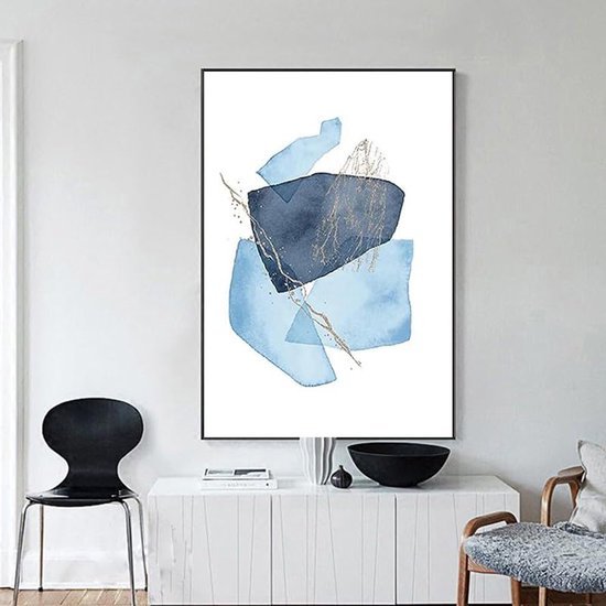 Unyqoos® Set van drie abstracte canvasposters voor moderne interieurdecoratie