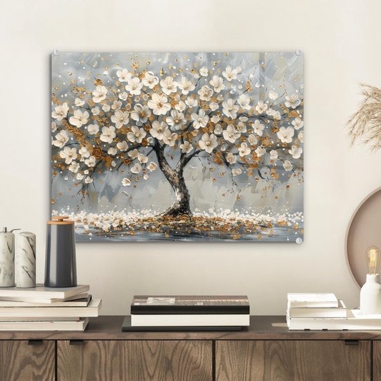 550x550-45220.jpg Unyqoos® Esthetische wanddecoratie met gouden bloemen en abstracte kunst