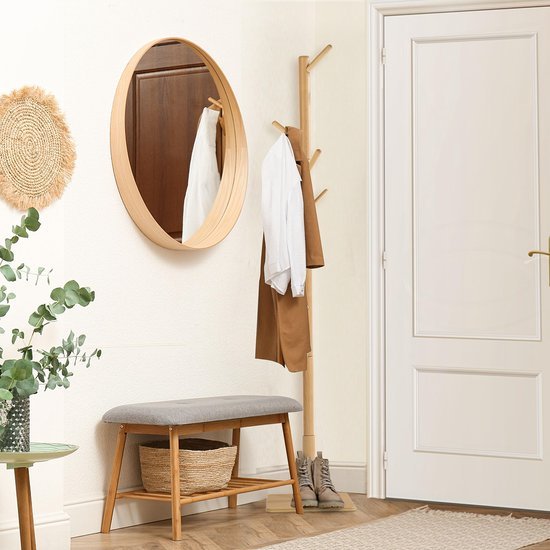 550x550-45225.jpg Unyqoos ® Kledingrek van Natuurlijk Beukenhout met Verstelbare Hoogte en Stabiele Basis voor Diverse Ruimtes