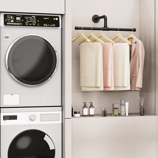 Unyqoos ® Kledingrek voor Wandmontage in Industrieel Design met Ruimtebesparende Eigenschappen voor Elke Kamer