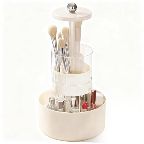 Unyqoos® Transparante make-up organizer met draaibare houder en deksel voor penselen