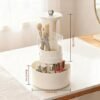 Unyqoos® Transparante make-up organizer met draaibare houder en deksel voor penselen Unyqoos® Transparante make-up organizer met draaibare houder en deksel voor penselen