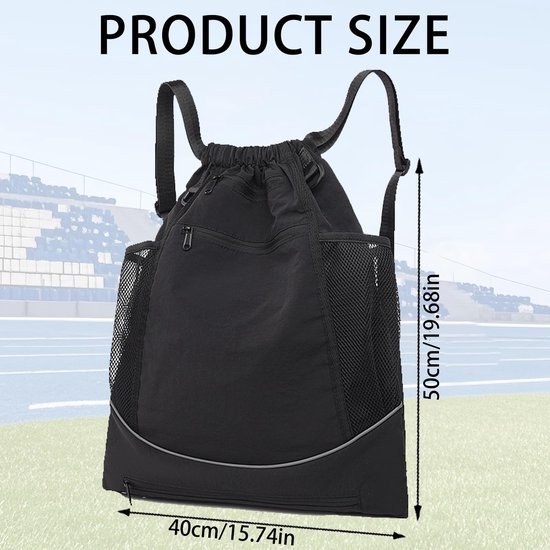 Unyqoos® Waterdichte en Verstelbare Sporttas met Trekkoord voor Jongens en Volwassenen, Ideaal voor Voetbal en Basketbal Unyqoos® Waterdichte en Verstelbare Sporttas met Trekkoord voor Jongens en Volwassenen, Ideaal voor Voetbal en Basketbal