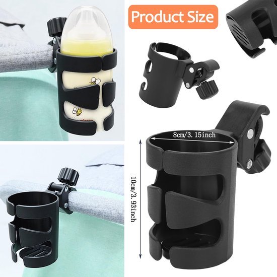 Unyqoos® Universele en verstelbare bekerhouders voor kinderwagen, fiets en mountainbike