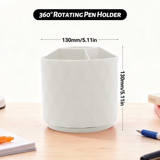 Unyqoos® Draaibare pennenhouder met vijf vakken voor thuis, kantoor en school Unyqoos® Draaibare pennenhouder met vijf vakken voor thuis, kantoor en school