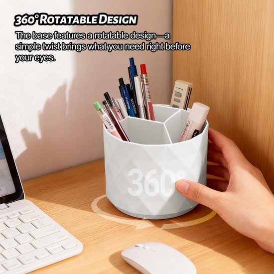 Unyqoos® Draaibare pennenhouder met vijf vakken voor thuis, kantoor en school Unyqoos® Draaibare pennenhouder met vijf vakken voor thuis, kantoor en school