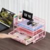 Unyqoos® Multifunctionele Vierlaags Bureau Organizer met Papierlade en Pennenhouders voor Thuis en Kantoor