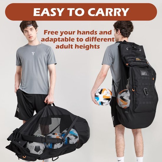 Unyqoos® Ruime en veelzijdige sporttas voor ballen met verstelbare schouderriemen Unyqoos® Ruime en veelzijdige sporttas voor ballen met verstelbare schouderriemen