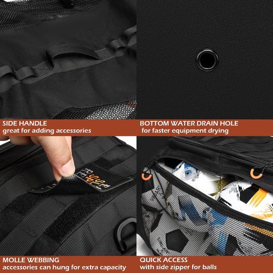 Unyqoos® Ruime en veelzijdige sporttas voor ballen met verstelbare schouderriemen Unyqoos® Ruime en veelzijdige sporttas voor ballen met verstelbare schouderriemen