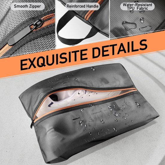 Unyqoos® Waterbestendige Schoenentassen Set van 2 met Handige Ritssluiting en Draaggreep voor Reizen en Opslag
