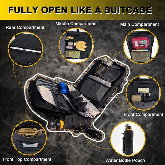 Unyqoos® Robuuste Rugzak 40 Liter - Multifunctioneel Ontwerp voor Diverse Avonturen