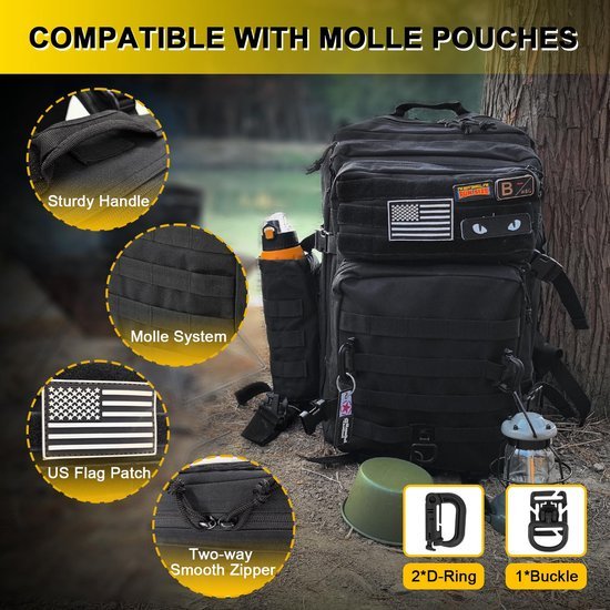 Unyqoos® Robuuste Rugzak 40 Liter - Multifunctioneel Ontwerp voor Diverse Avonturen