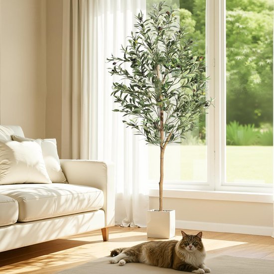 Unyqoos® Realistisch ogende kunstolijfboom voor stijlvolle binnen- en buitendecoratie