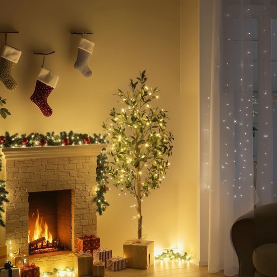 Unyqoos® Realistisch ogende kunstolijfboom van 150 cm voor decoratie binnen en buiten
