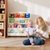 Unyqoos® Witte kinderkamer boekenkast met vier vakken voor boeken en speelgoed
