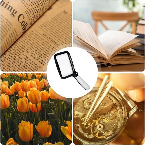 Unyqoos® Inklapbaar vergrootglas met LED-verlichting voor comfortabel lezen en bekijken
