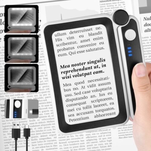 Unyqoos® Draagbare leesloep met LED-verlichting en verstelbare helderheid voor comfort