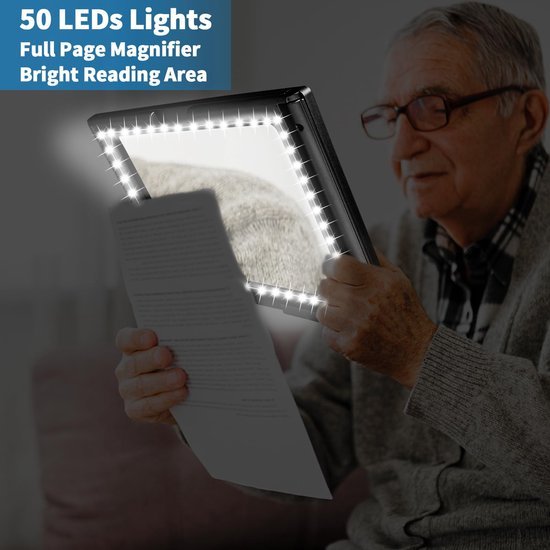 Unyqoos® Grote loep met LED-verlichting en opvouwbare standaard voor comfortabel lezen