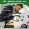 Unyqoos® Verstelbare LED-vergrootlamp met 10x vergroting en flexibele arm