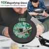 Unyqoos® Verstelbare LED-vergrootlamp met 10x vergroting en flexibele arm