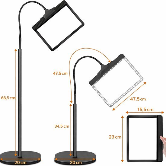 Unyqoos® Handige en flexibele loeplamp met verstelbare helderheid en USB-oplaadfunctie