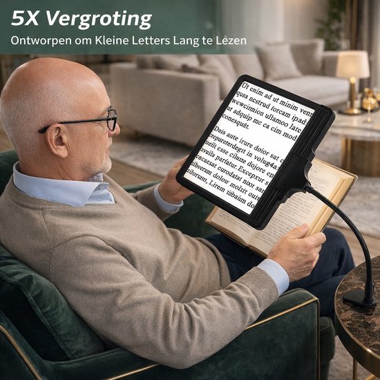 Unyqoos® Handige en flexibele loeplamp met verstelbare helderheid en USB-oplaadfunctie